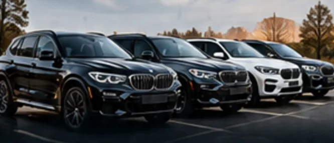 Ряд кросоверів BMW на майданчику